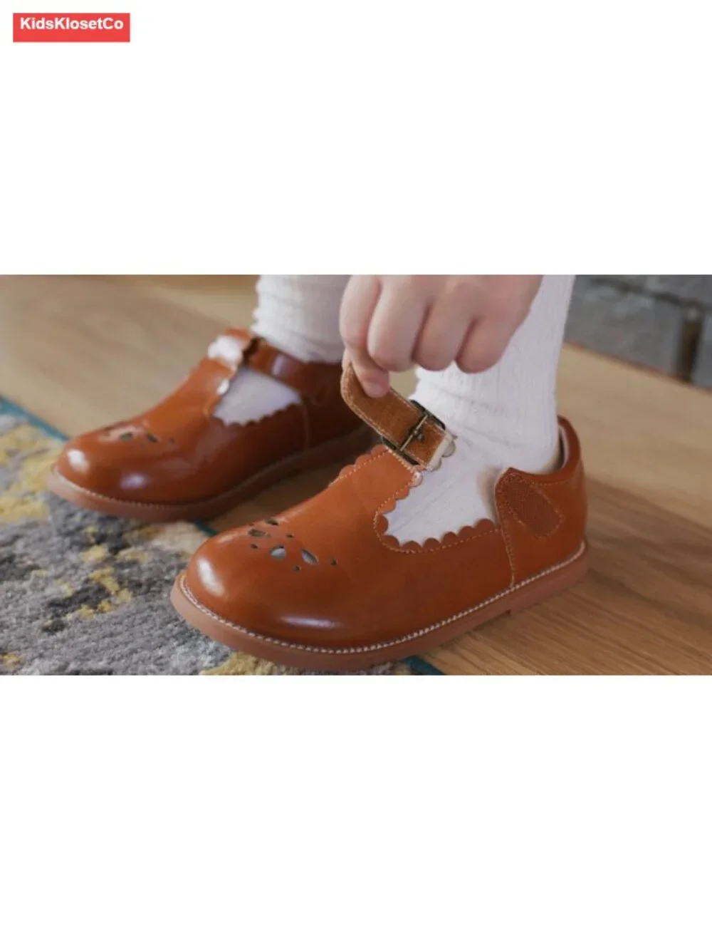 Toddler Girl Mary Jane Ballet Flats - Hook & Loop Dress Shoes